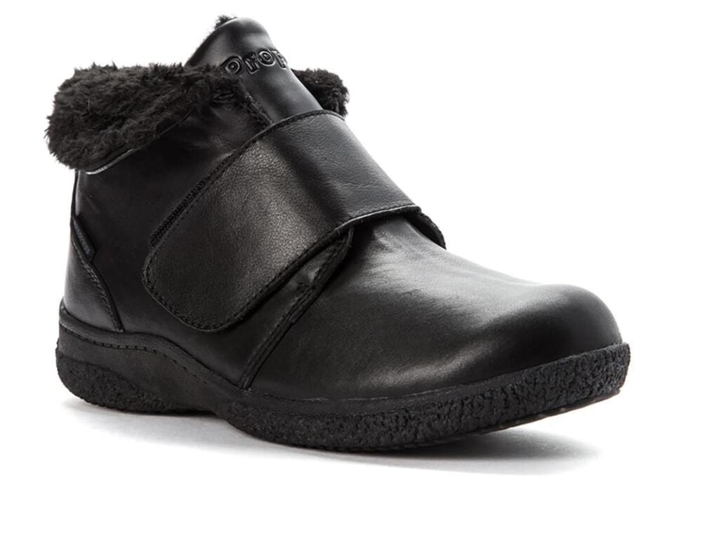 Propet Harlow Winter Boots 10 Black Leather NWT Ankle Booties Comfort Insulated